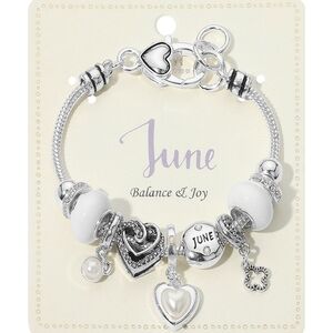 June Birthstone Charm Bracelet